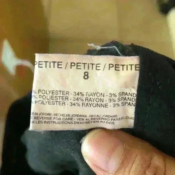 VTG GLORIA VANDERBILT BLACK CAREER PANTS STRAIGHT LEG 8 PETITE - Picture 6 of 6